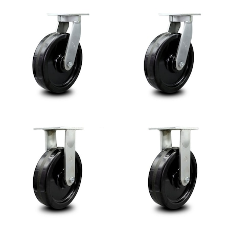 Service Caster 10 Inch Extra Heavy Duty Phenolic Wheel Caster Swivel Locks 2 Rigid SCC, 2PK SCC-KP92S1030-PHR-BSL-2-R-2